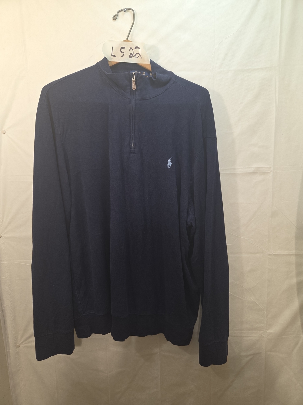 Ralph Lauren Men's Navy Half-Zip Sweater with Polo Logo
